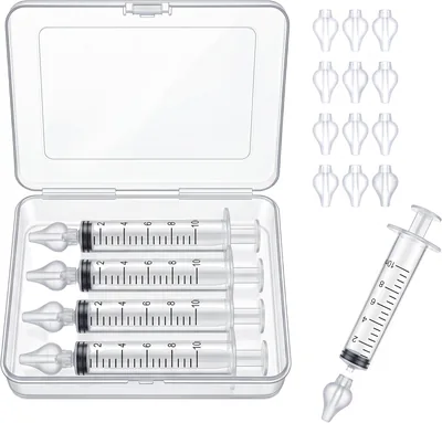 Limpiador de Nariz Infantil 4PCS Portátil 10ml con Cabezales de Silicona, Irrigador Nasal Suave - 5% Descuento