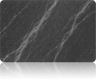 THMINS Black Marble Stone Bath Mat - Non-Slip Shower Mat, Quick Drying