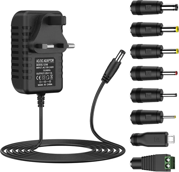 12V 1A Power Supply Adapter, AC to DC Power Supply Converter for Case Fan, IP/CCTV Security Camera, Keyboard, Wireless Wifi Router Ect