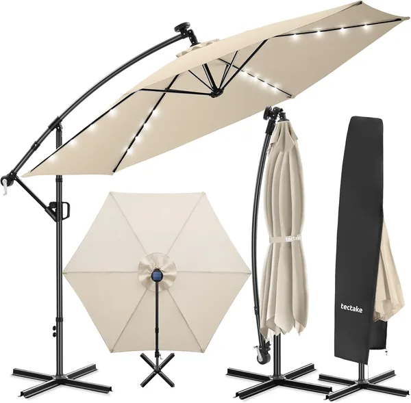 tectake Ombrellone da Giardino 3,5x3,5 m