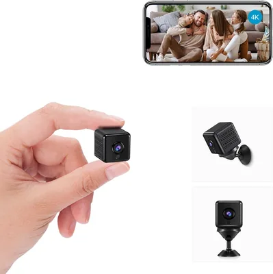 AOBOCAM Mini Kamera, 4K HD WiFi Überwachungskamera, Innenkamera mit Live-Übertragung, Mobile App für Mikrokamera