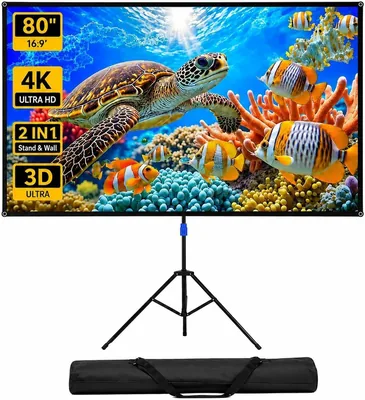 WASJOYE Projector Screen 80 Inch 6% Off