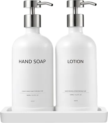 Janxin Set med bricka, tvåldispenser kök, lotion | Bästpris på badruhmédel och köktvål