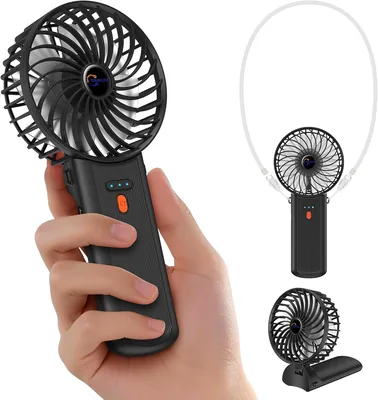 J-BRAUV Handheld Fan Rechargeable 180° Folding Small Personal Fan (Black) | 4 Speeds USB, 17% Off