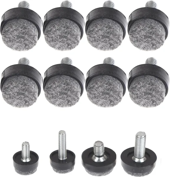 Pack of 8 Felt Pads M6 M8 Thread - Felt Gliders M6 Thread Felt for Chairs Adjustable Furniture Feet Non-Slip Furniture Leg Screws Round