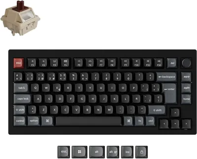 Keychron V1 Ultra 8K Teclado Mecánico Inalámbrico Personalizado con knob, 2,4 GHz/Bluetooth 5.3/con Cable, 660h Batería, Retráctil - Mejor Oferta