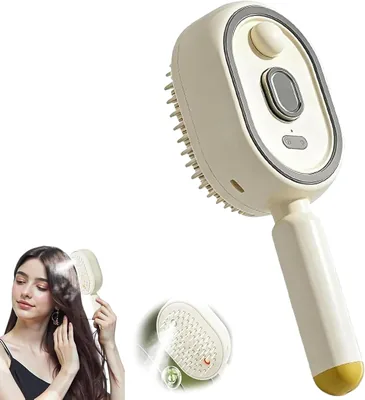 Electric Steam Brush for Detangling - Rechargeable Hair Straightener with Comb, Portable Cordless Tool