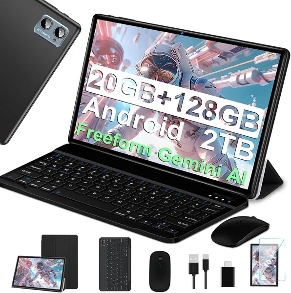 Tablette SUAAT Octa Core 10 Pouces avec 20 Go de RAM + 128 Go ROM (2 To TF) | 5G + Wi-Fi 2.4 Ghz | FHD | GMS | Bluetooth 5.0 | 8 MP - Meilleure Offre