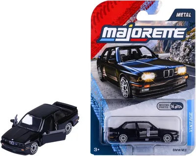 Majorette BMW M3 E30 - samochód zabawkowy z metalu, wolnym biegiem i otwieranymi częściami, dla kolekcjonerów