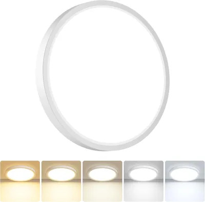 Lámpara de Baño Hepside, Lámparas LED con 5 CCT, 22 cm, 18 W, Resistente al Agua (IP54), Lámpara Empotrada