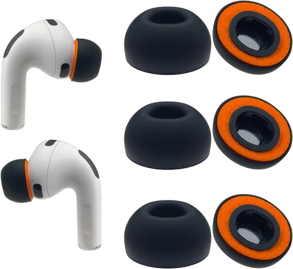 3 أزواج من نصائح الأذن الهجينة من الفوم الذكي والسيليكون لـ AirPods Pro 3، مع عزل الضوضاء ومتانة ضد الانزلاق، بديلة
