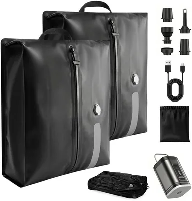 2 Pack Bolsas de Compresión para Viaje con Bomba, 17L Impermeables IPX8 Reutilizables para Ropa