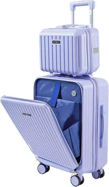 Maleta de cabina WYDEAZ 55 x 38 x 23 cm + Bolsa de aseo, Set Rigido ABS + PC Ligero con 4 Ruedas 360°, Apertura frontal, USB P - Mejor Oferta