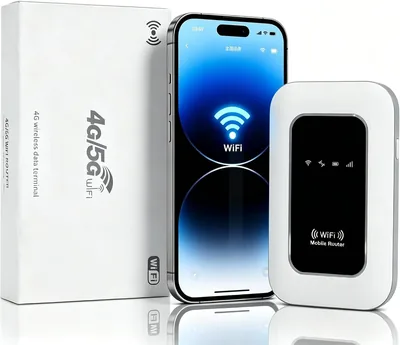 Routeur 5G portable WiFi 6 Déverrouillé, Modem mobile 5G/4G+, Connexion simultanée jusqu'à 32 appareils, Stabile