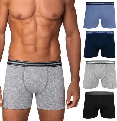 Kit com 4 Cuecas Lupo Masculinas Boxer de Algodão Macio e Confortável - Original