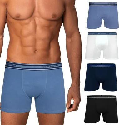 Kit 4 Cuecas Lupo Masculinas Boxer Algodão Macio Confortável Original - Melhor Preço