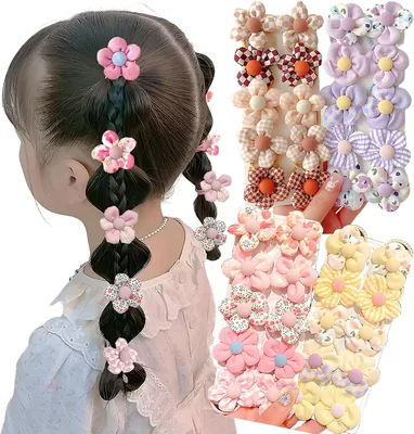 Manwetye 40 Piezas de Lazos para el Cabello con Flores para Niñas - Bandas Elásticas para Bebés y Niñas Pequeñas Coleteros