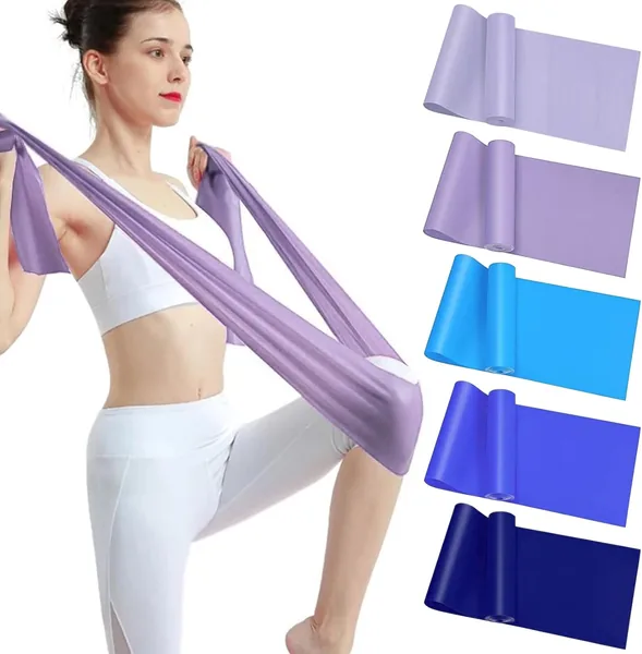 Eynshoo Bandas de Resistencia Deportivas, Paquete de 5 Bandas Elásticas de Fitness de TPE para Entrenamiento de Fuerza, Yoga, Pilates, Glúteos y Fitness