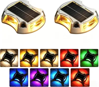 Solar Driveway Lights 2 Pack RGB Waterproof Deck Lights Best Deal