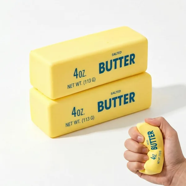 2 PCS Squishy Butter Stick - Slow Rise Soft PU Stress Reliever, Squeeze Butter Toy, Stress Relief & Fidget Toy, Portable Pocket Size for Office & Travel Anxiety Relief, Holiday and