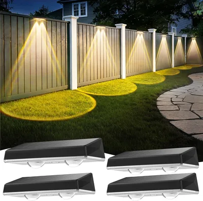 Delaiglow Outdoor Solar Lampada da Parete IP67, 4 Pezzi Luce Solare Esterna LED Bianca con 3 Modi