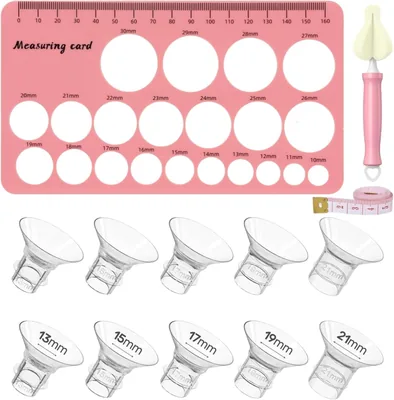 Silicone Flange Insert Kit - 13/15/17/19/21MM, Food-Grade Pacifier Tester
