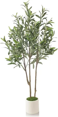 TBSITNS Artificial Olive Tree 122cm Realistic Faux Plant with Natural Trunk & Plump Fruits, Low Maintenance