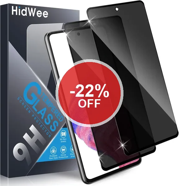 HidWee Privacy Vetro Temperato Compatibile con Samsung Galaxy A52/A52s/A53 4G/5G, Film Protettivo Anti-Spia, 2 Pezzi, 9H di Resistenza