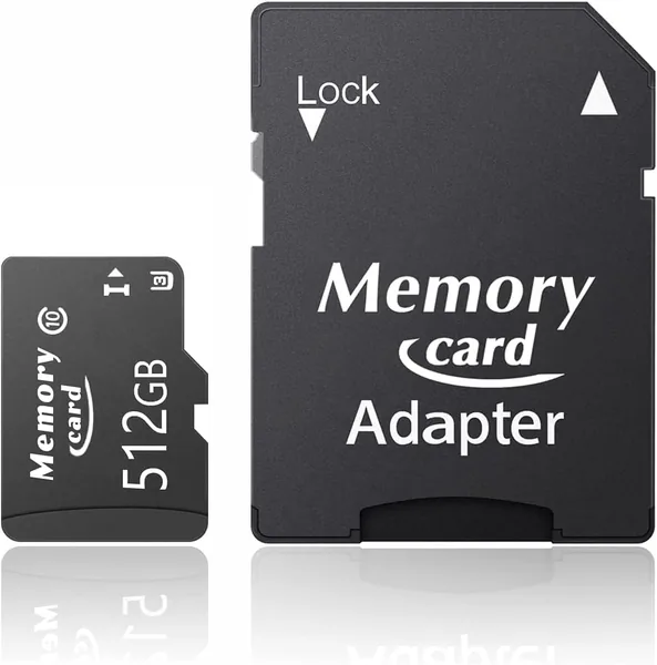 بطاقة ذاكرة MicroSDXC 512 جيجابايت مع محول، فئة السرعة U3 و UHS-II لكاميرا/هاتف/جهاز تسجيل بيانات المركبات، أفضل صفقة