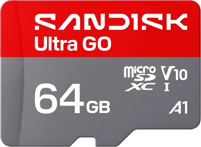 بطاقة ذاكرة SanDisk Ultra Go microSD UHS I 64 جيجابايت، سرعة تصل إلى 140 ميجابايت/ثانية، للهواتف الذكية والأجهزة اللوحية، ضمان 10 سنوات