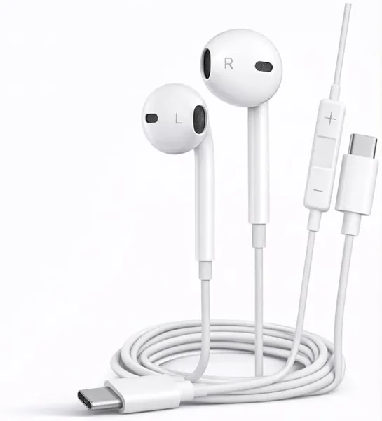 USB C Wired Earbuds with Microphone, HiFi Stereo Headphones