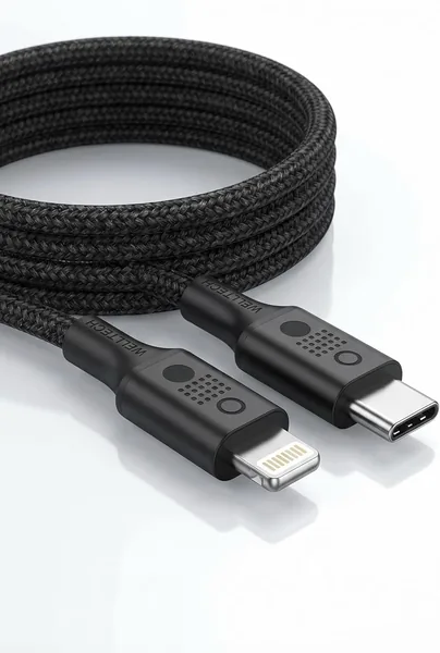 WELLTECH USB-C to Lightning Fast Charging Cable, 60W Power Delivery, High Speed Data Sync, Braided, for iPhone 14, 13, 12