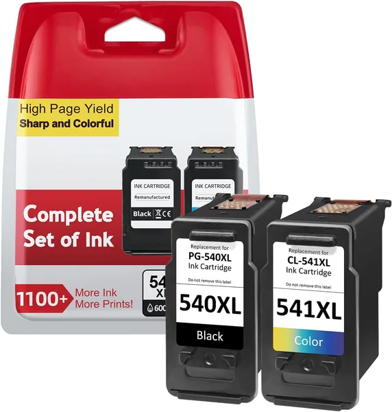 Ecoinko PG-540XL & CL-541XL - 1100+ Pages, Cartouche d'encre compatible avec Canon 540/541 XL
