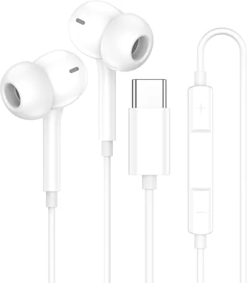 GUONMG Auriculares Tipo C para iPhone 17/16/15, Auriculares Intraurales USB-C con Micrófono, Mejores Oferta