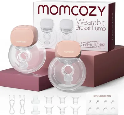Momcozy Extractor de Leche Eléctrico Portátil S9 Pro, Sacaleches Manos Libres con Pantalla LED y Batería Extendida, Doble, 2 M