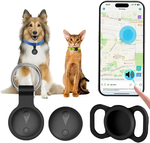 Collare GPS per Gatti, GPS per Cani Compatibile con iOS e Android, Localizzatore GPS per Animali Domestici a Lunga Durata della Batteria, Resistente all'Acqua