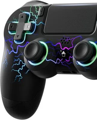 ECHTPower Controller per PS4/PC con Porta Type-C, Pulsanti Posteriori, Joystick Hall, Bluetooth, Batteria 1000mAh, Turbo