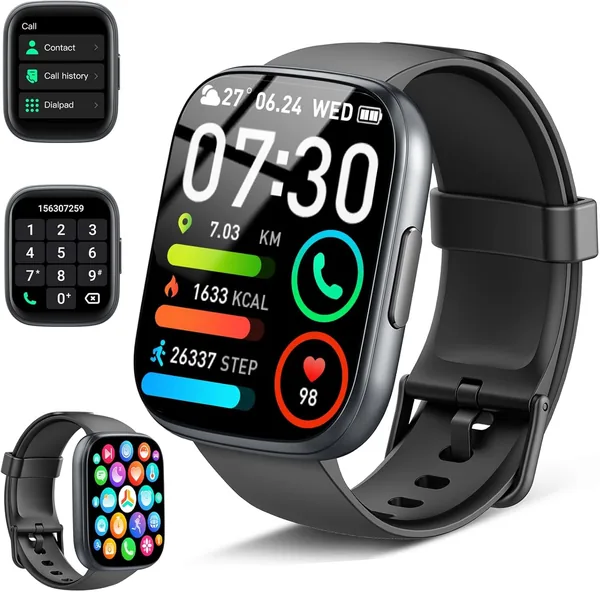 Reloj Inteligente para Hombres y Mujeres, 1.95 Pulgadas Smartwatch con Llamadas y Mensajes Bluetooth, 110+ Deportes SmartWatch con 43% de Descuento