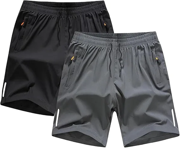 BananaHome 2 Pack Mens Sport Gym Shorts Quick Dry Best Deal