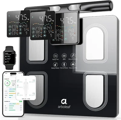 arboleaf 体重計 ボディコンポジション 測定器 体脂肪率スキャン スマートフォン自動データ転送 部分測定 Best Deal