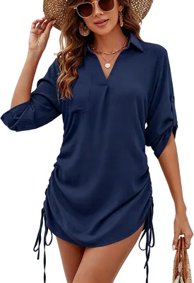 Vestido Playero de Verano QC-FDC para Mujer - Escote en V Ajustable
