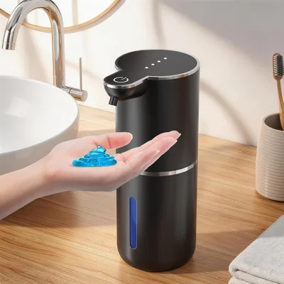 Dispenser per Sapone Automatico Senza Contatto da 380ml con Sensore, Montaggio a Parete, Ricaricabile USB IPX5, 4 Regolazioni