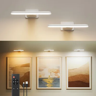 ZHIJAY Picture Lights for Wall, Rechargeable Wall Light, 4500mAh Battery Operated Picture Light with