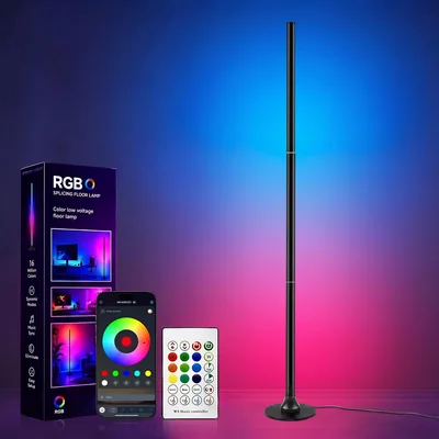 Lampa da pavimento LED Sylvwin, Lampada angolare con sincronizzazione musicale e controllo app e remoto, 16 milioni di colori per soggiorno - Sconto 17%