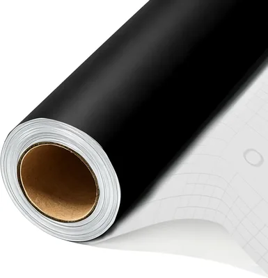 Vinilo Adhesivo Autoadherible, 30.5cm*3m, Negro (Mate), Rollo de Vinilo Impermeable para Máquinas de Corte