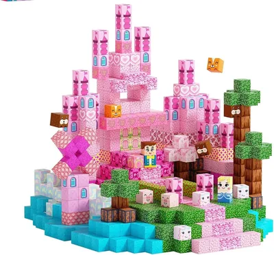 Blocos de Construção Magnéticos Castelos e Princesas, 80 Peças, Fansikids, Mini Cubos Educativos Empilháveis, Brinquedo Criativo - 25% Off