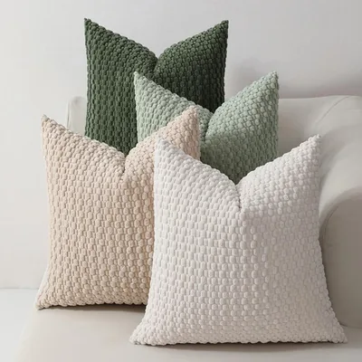 Gradient Green Corduroy Cushion Covers 45x45cm (Set of 4) - Best Deal