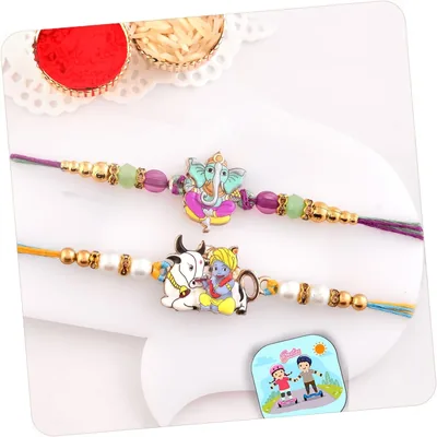 CraftVatika Rakhi सेट 2 के लिए भाई के साथ गिफ्ट कॉम्बो, डिज़ाइनर राखी भाई लड़के पुरुष भाइया, प्रीमियम राखियाँ