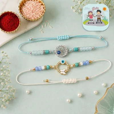 CraftVatika Rakhi with Gift Set for Brother Boy Men, Designer Evil Eye Rakhi Bracelet for Boys, Premium Rakhis