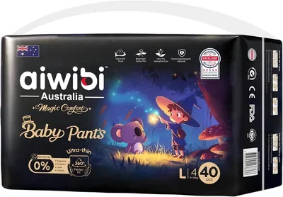 Aiwibi Magic Comfort Baby Diapers Pants - Ultra-Thin Pull-Up, 100% Leak Protection, Best Deal